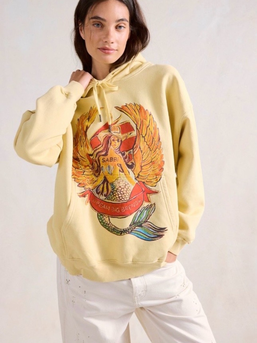 NWT! Sabbi Brenda x Free People Energy Hoodie Yellow Pocket ~ M